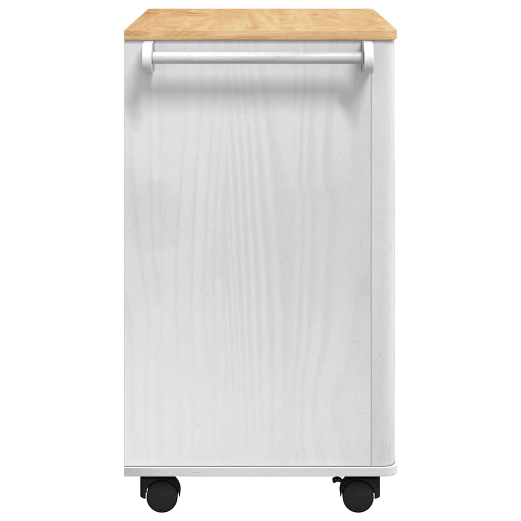 Køkkenvogn FLORO Hvid 72,5 x 45 x 80 cm Massivt fyrretræ
