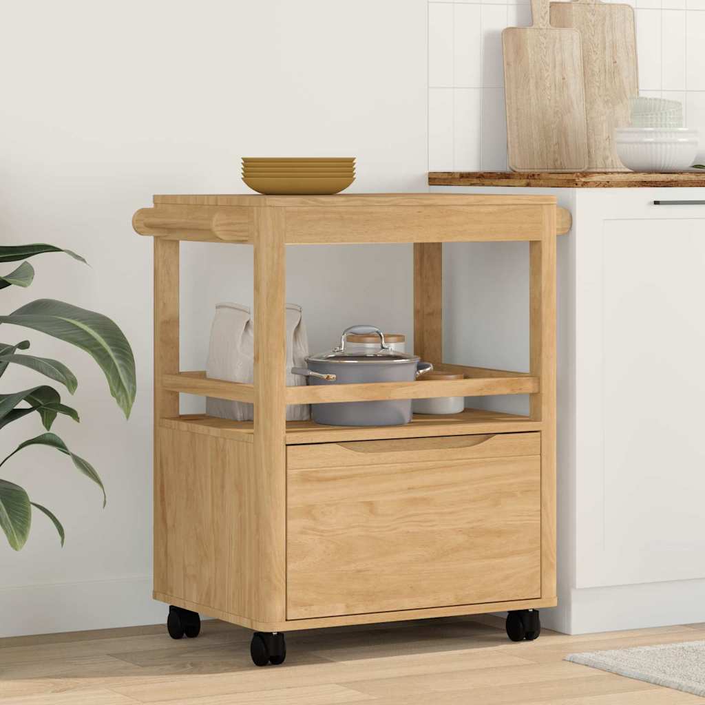 Køkkenvogn FLORO Voks brun 72,5 x 45 x 80 cm Massivt fyrretræ