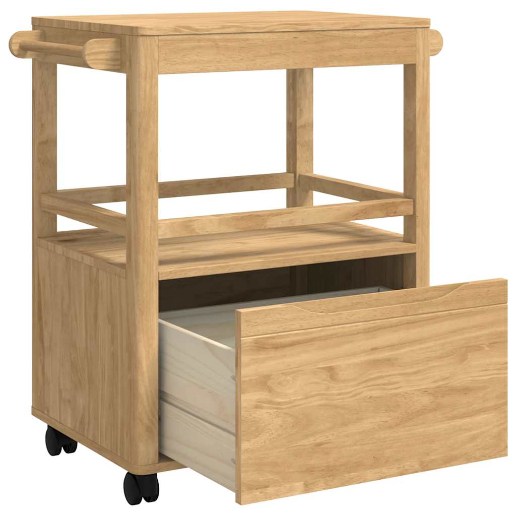 Køkkenvogn FLORO Voks brun 72,5 x 45 x 80 cm Massivt fyrretræ