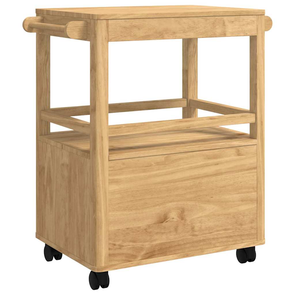 Køkkenvogn FLORO Voks brun 72,5 x 45 x 80 cm Massivt fyrretræ