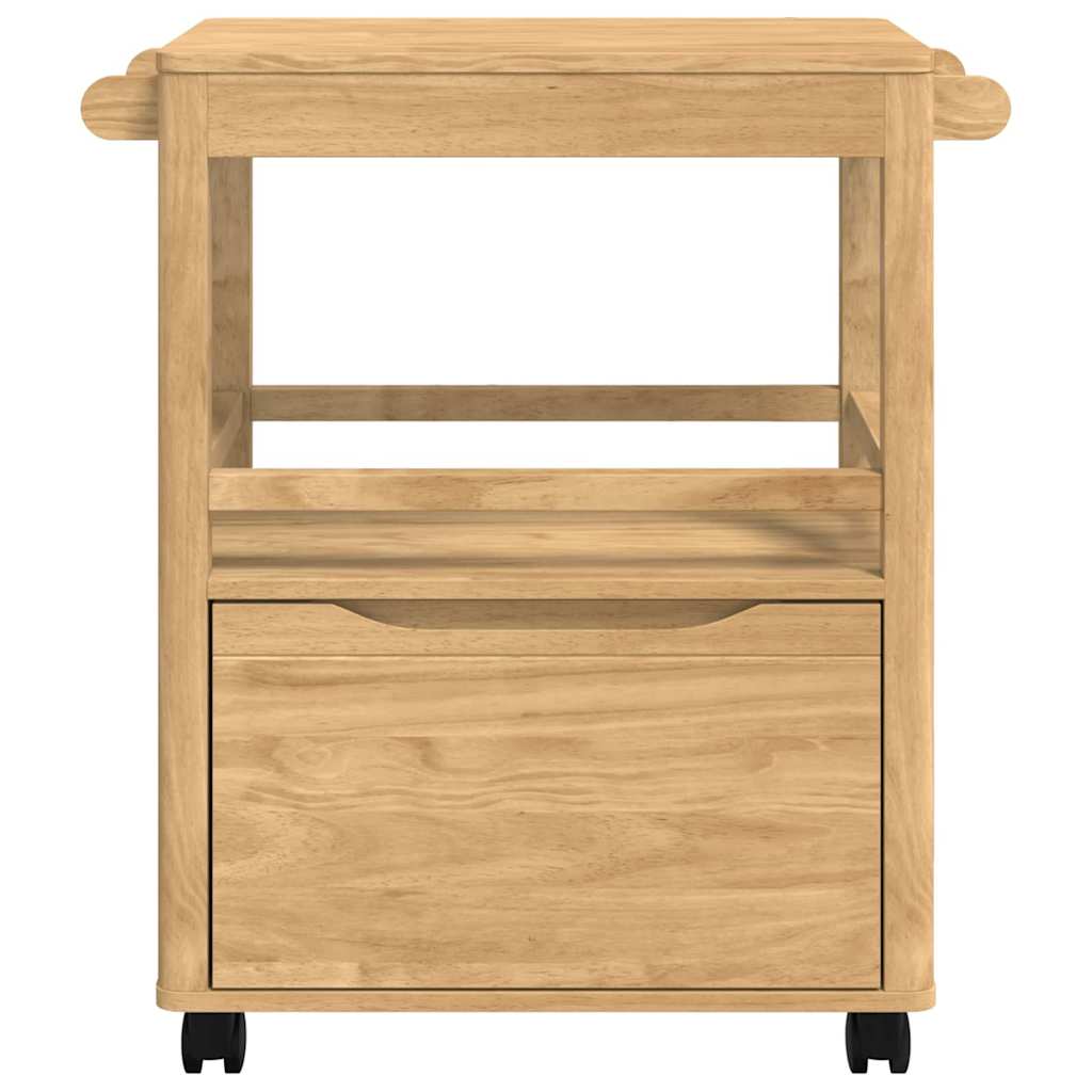 Køkkenvogn FLORO Voks brun 72,5 x 45 x 80 cm Massivt fyrretræ