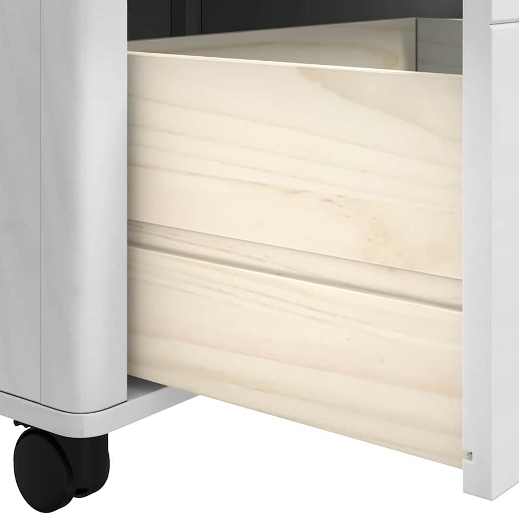 Køkkenvogn FLORO Hvid 72,5 x 45 x 80 cm Massivt fyrretræ