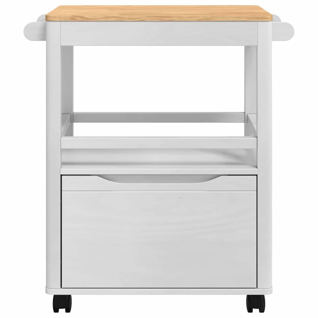 Køkkenvogn FLORO Hvid 72,5 x 45 x 80 cm Massivt fyrretræ
