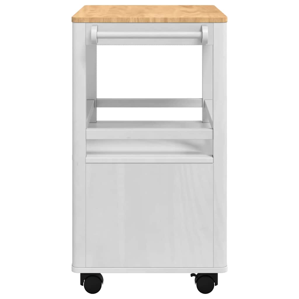 Køkkenvogn FLORO Hvid 72,5 x 45 x 80 cm Massivt fyrretræ