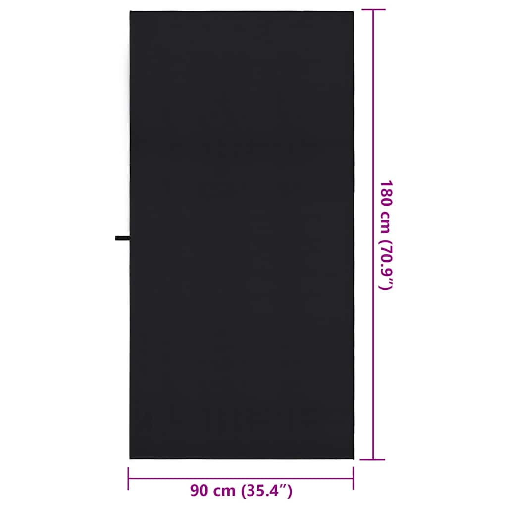 Sportshåndklæder 2 stk. Sort 180 x 90 cm Polyester og polyamid