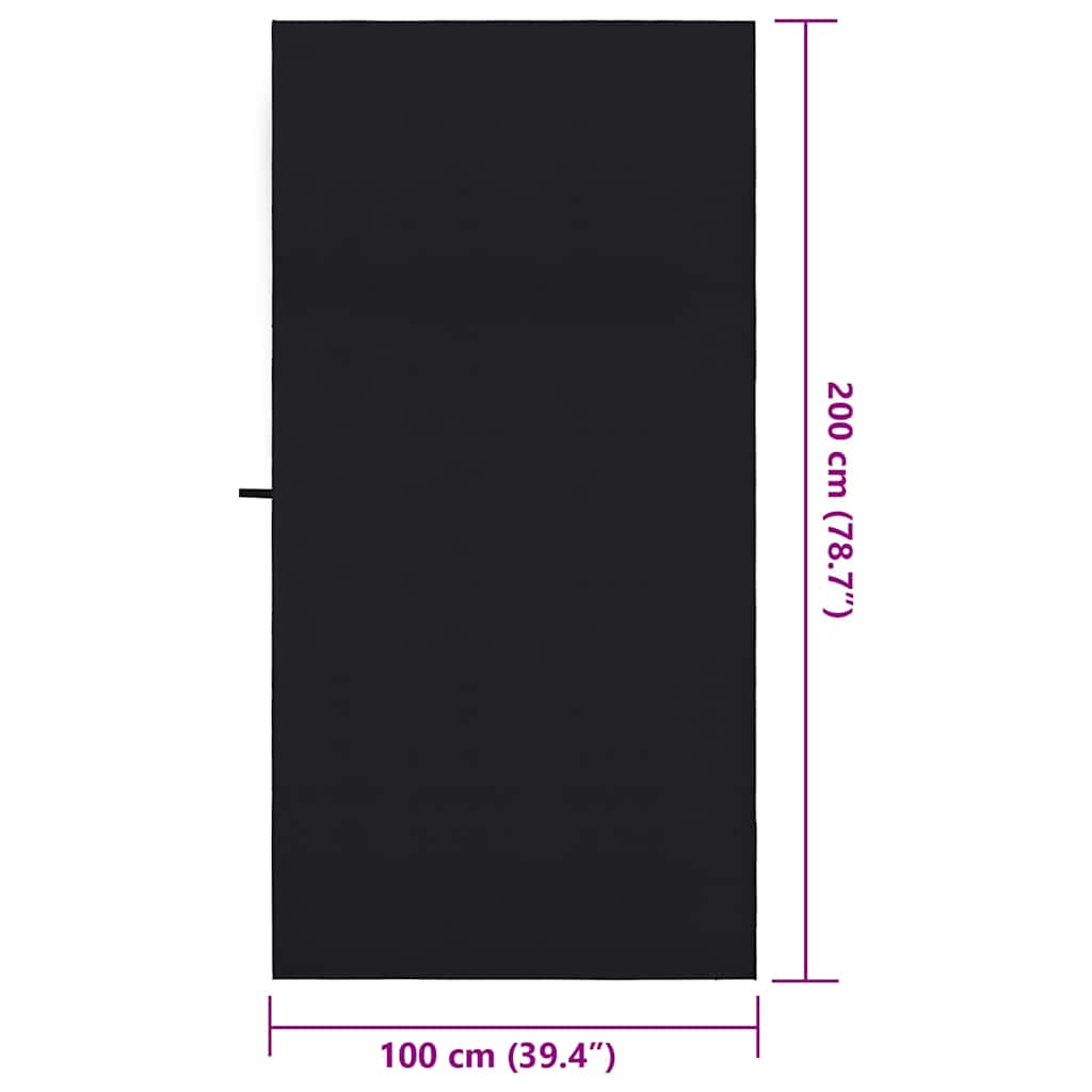 Sportshåndklæder 2 stk. Sort 200 x 100 cm Polyester og polyamid