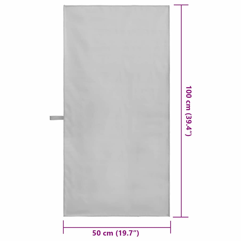 Sportshåndklæder 2 stk. Grå 100 x 50 cm Polyester og polyamid