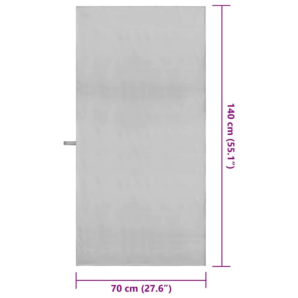Sportshåndklæder 2 stk. Grå 140 x 70 cm Polyester og polyamid