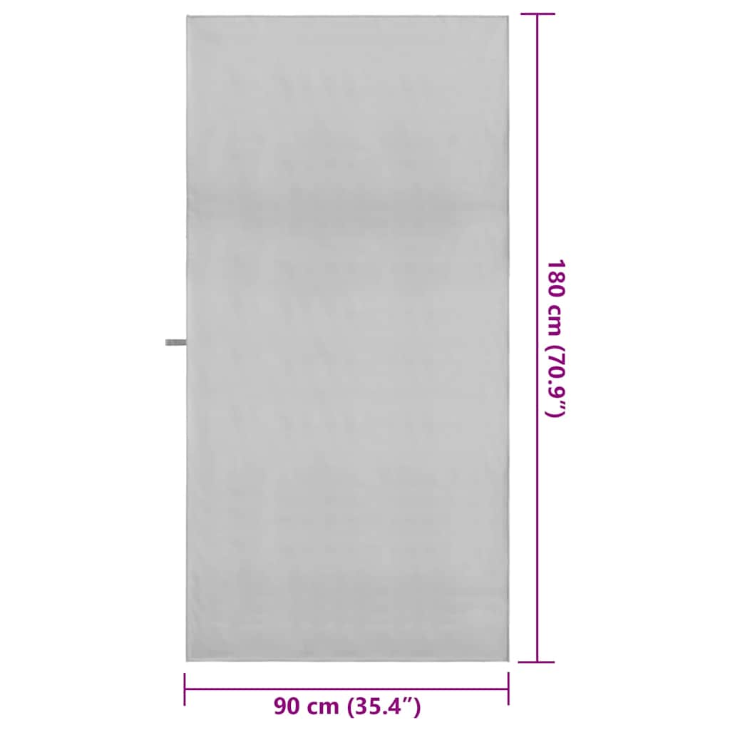 Sportshåndklæder 2 stk. Grå 180 x 90 cm Polyester og polyamid