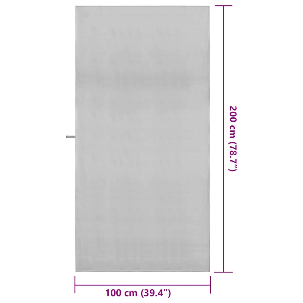 Sportshåndklæder 2 stk. Grå 200 x 100 cm Polyester og polyamid