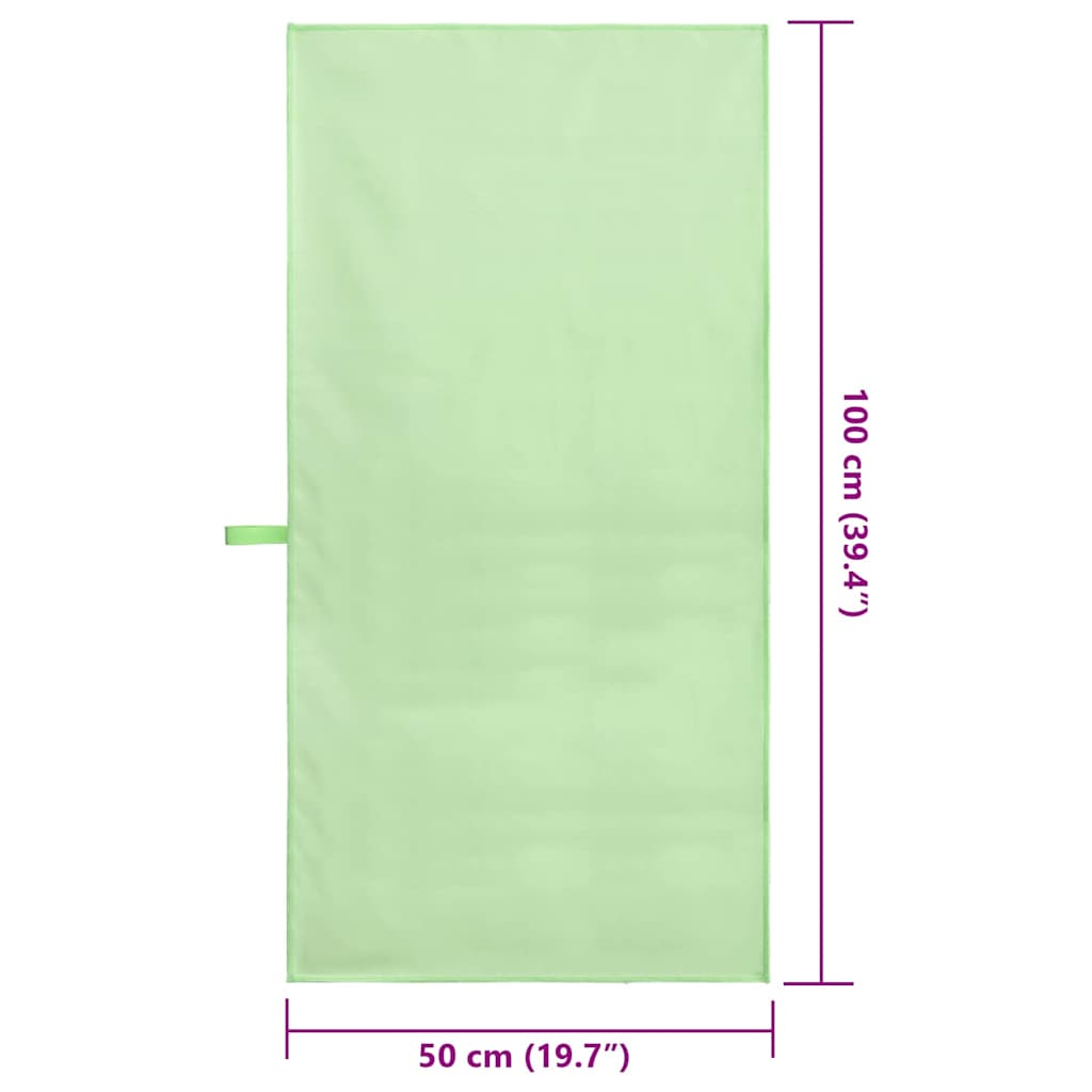 Sportshåndklæder 2 stk. Grøn 100 x 50 cm Polyester og polyamid