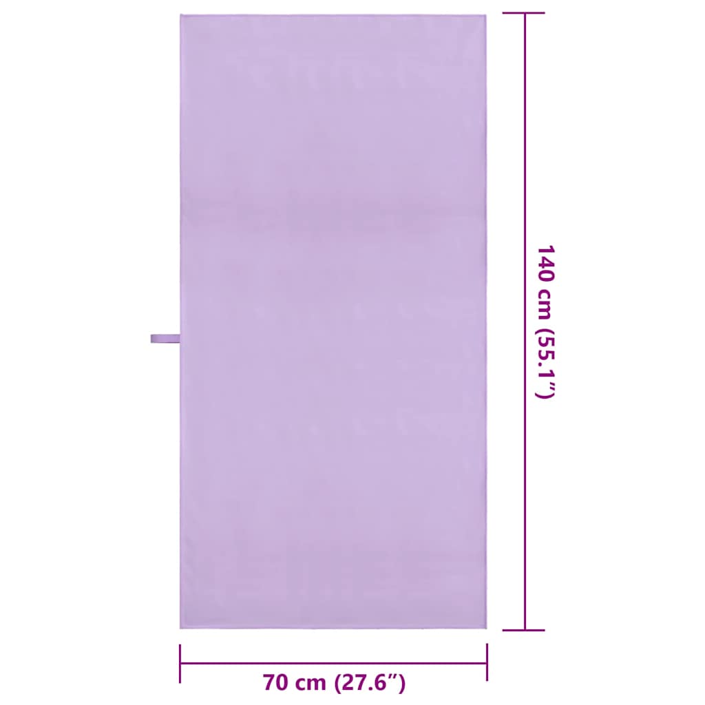 Sportshåndklæder 2 stk. Lilla 140 x 70 cm Polyester og polyamid