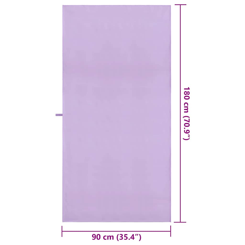 Sportshåndklæder 2 stk. Lilla 180 x 90 cm Polyester og polyamid