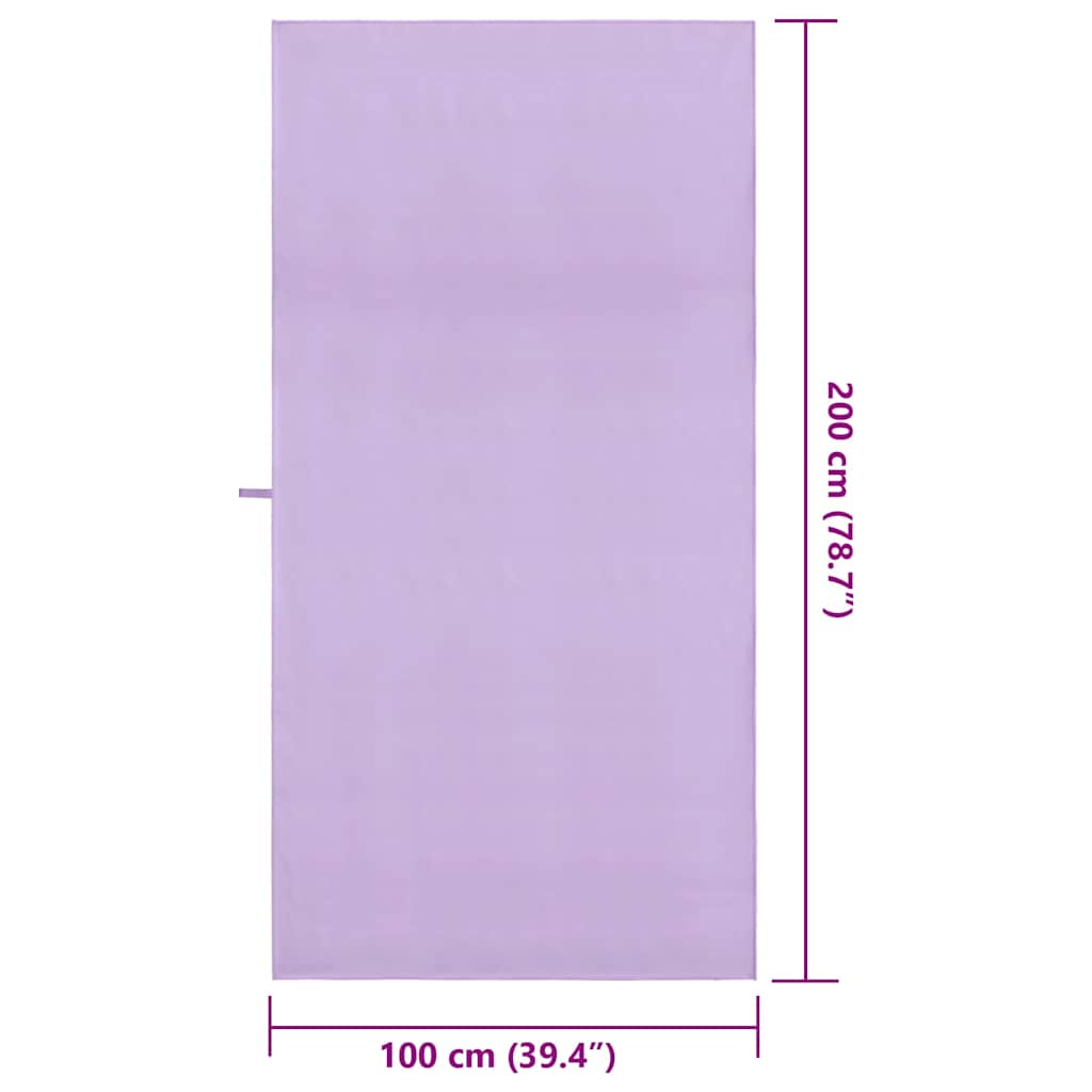 Sportshåndklæder 2 stk. Lilla 200 x 100 cm