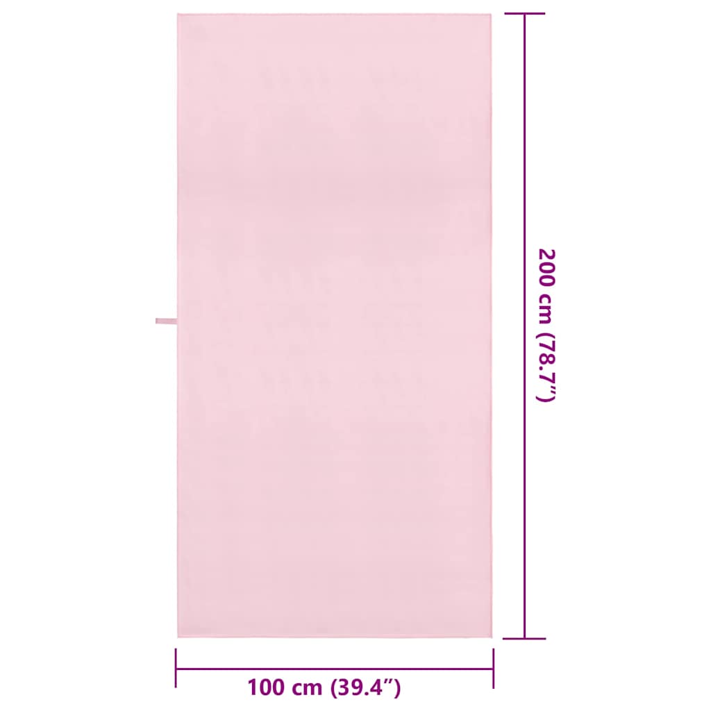 Sportshåndklæder 2 stk. Lyserød 200 x 100 cm
