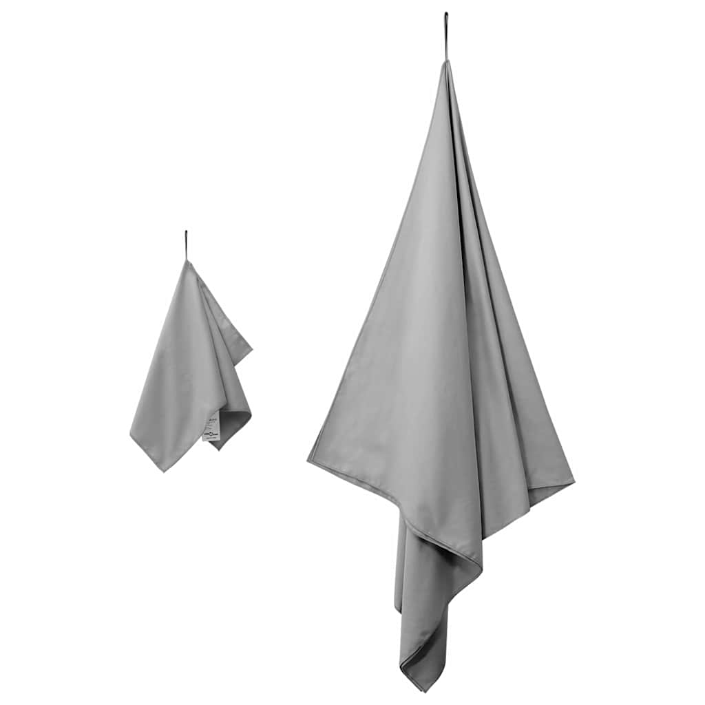 Sports håndklæde sæt 2 stk. Mørkegrå 50 x 30 cm, 200 x 100 cm