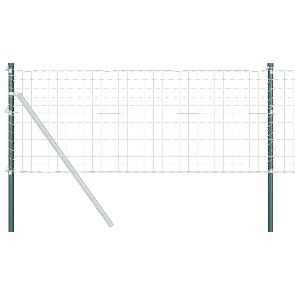 Zaunpfosten 12 stk. Grøn 60 cm Pulverlakeret Stål