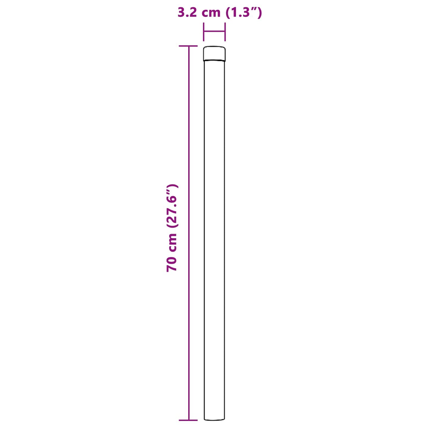 Zaunpfosten 2 stk. Grøn 70 cm Pulverlakeret Stål