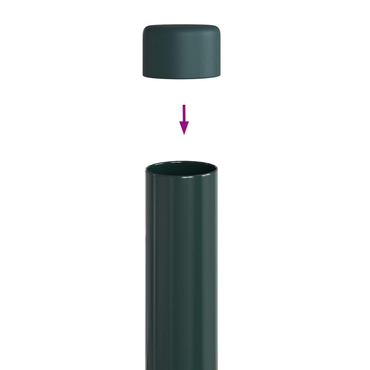 Zaunpfosten 2 stk. Grøn 80 cm Pulverlakeret Stål