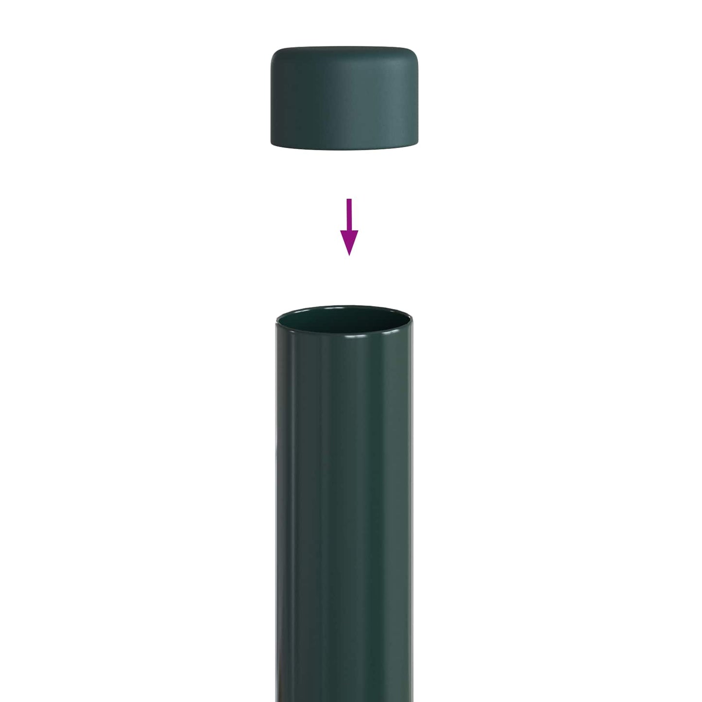 Zaunpfosten 12 stk. Grøn 80 cm Pulverlakeret Stål