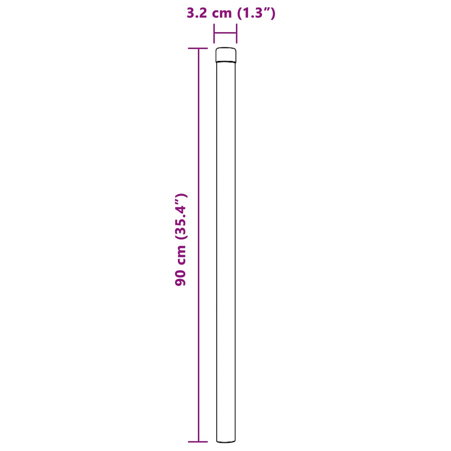 Zaunpfosten 2 stk. Grøn 90 cm Pulverlakeret Stål