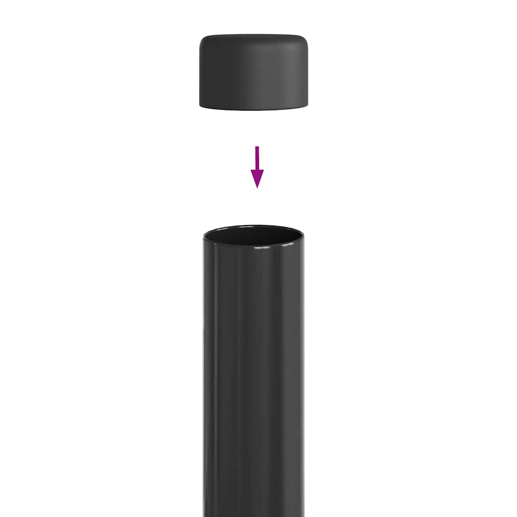Zaunpfosten 2 stk. Grå 80 cm Pulverlakeret Stål