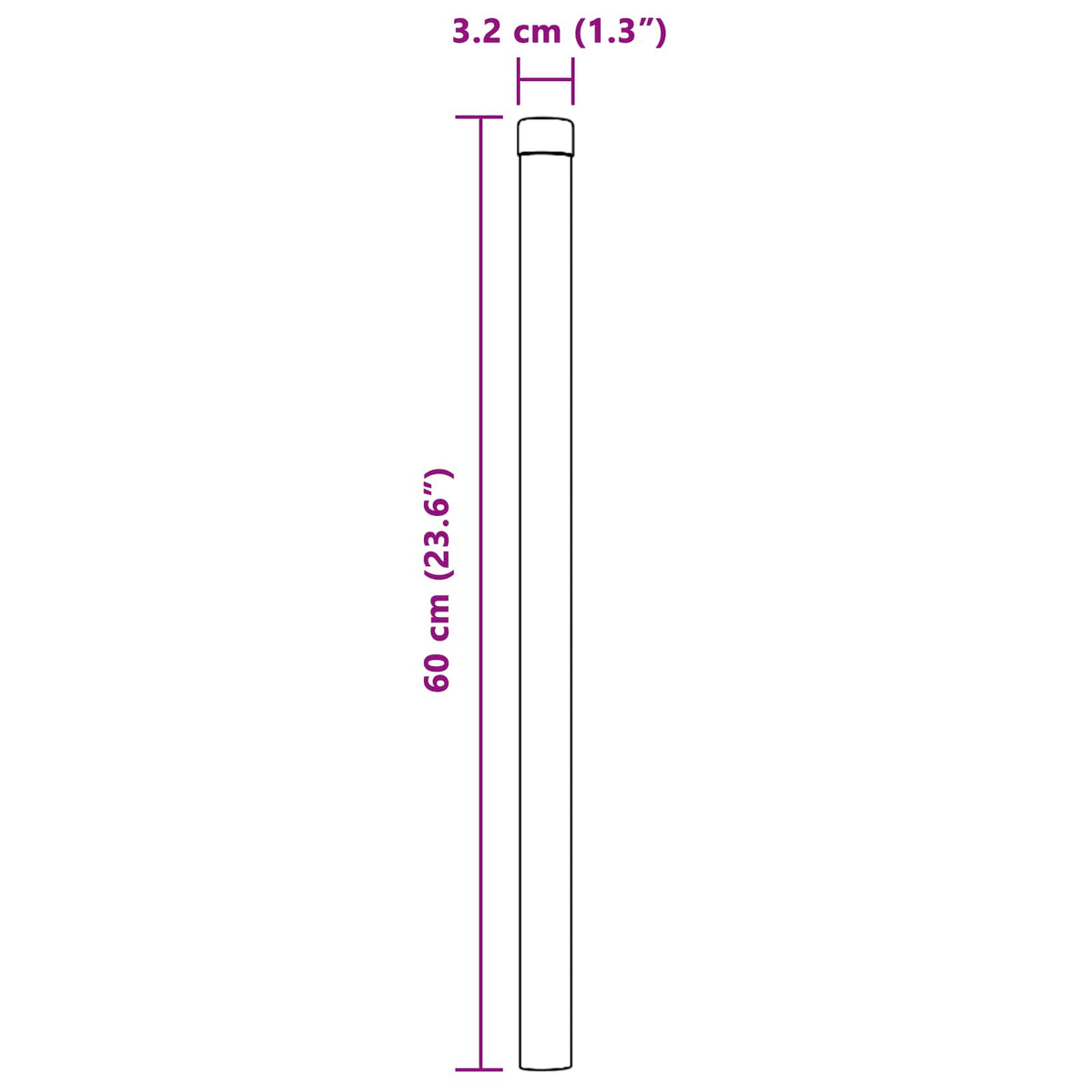 Zaunpfosten 2 stk. Sølv 60 cm Pulverlakeret Stål