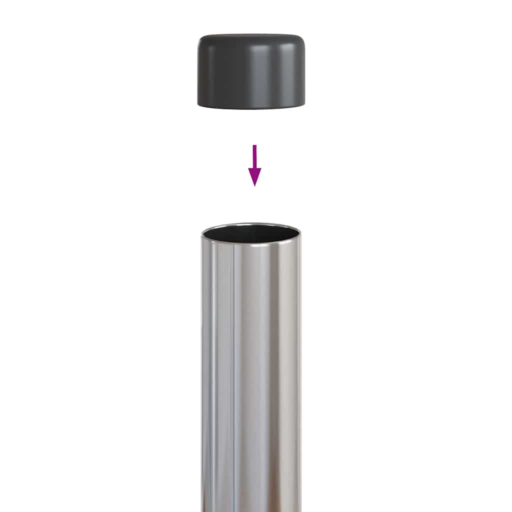 Zaunpfosten 12 stk. Sølv 60 cm Pulverlakeret Stål