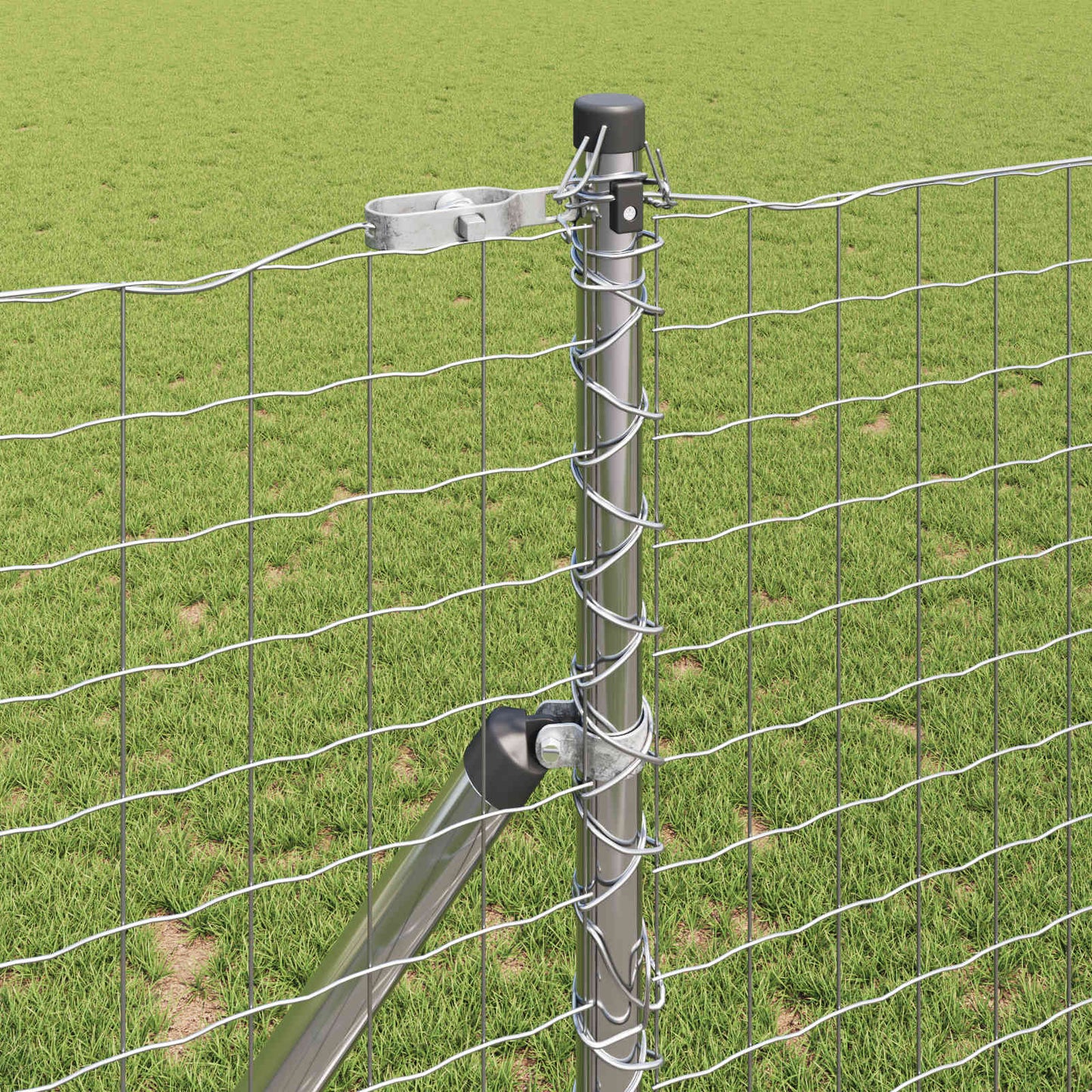 Zaunpfosten 12 stk. Sølv Pulverlakeret Stål