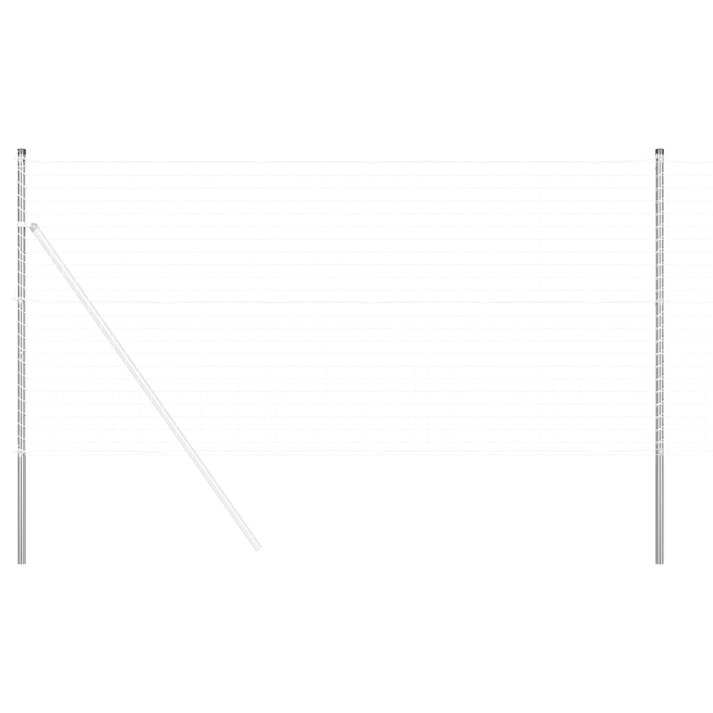 Zaunpfosten 12 stk. Sølv Pulverlakeret Stål