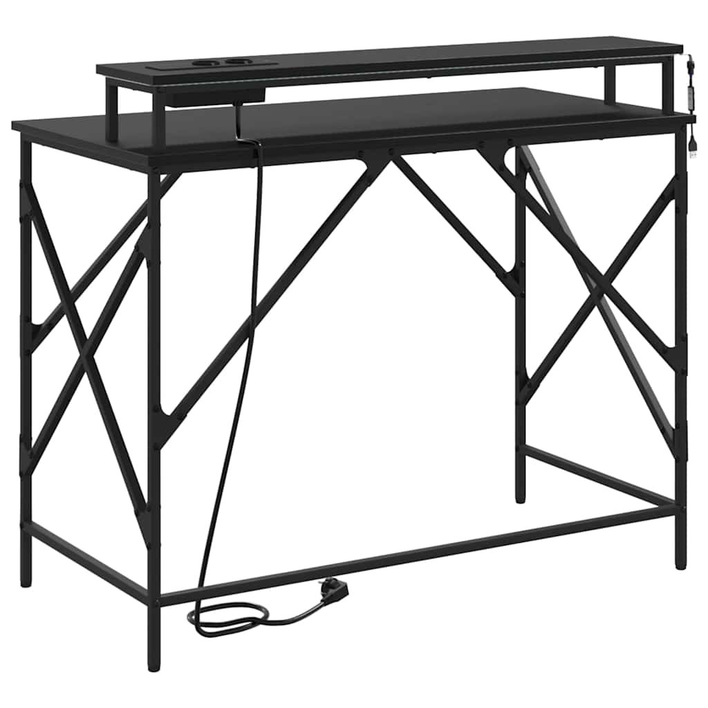 Bord Sort eg 100 x 50 x 86,5 cm Konstrueret træ
