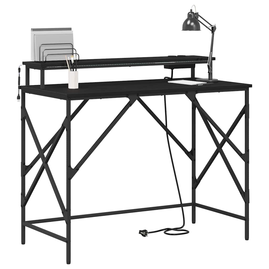 Bord Sort eg 100 x 50 x 86,5 cm Konstrueret træ