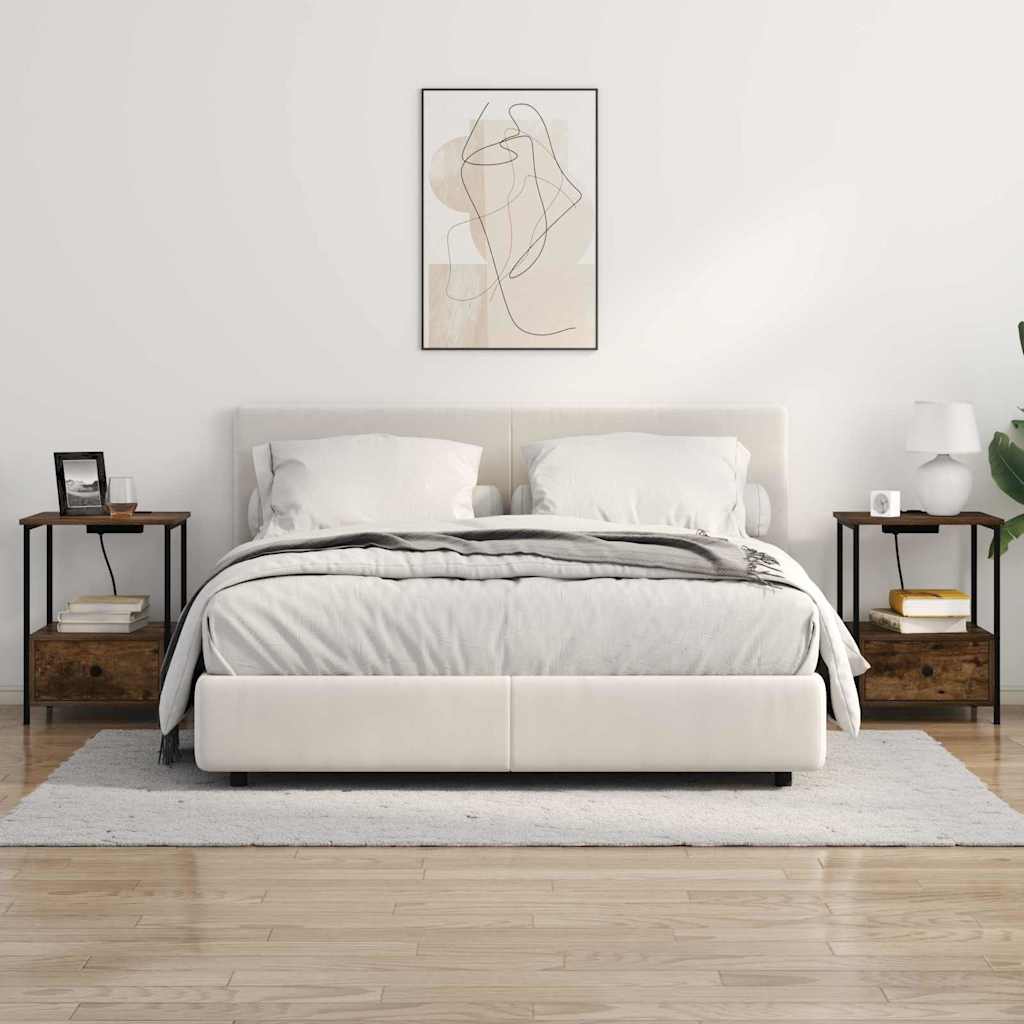 Natskab 2 stk. Røget eg 42 x 41 x 56 cm Konstrueret træ