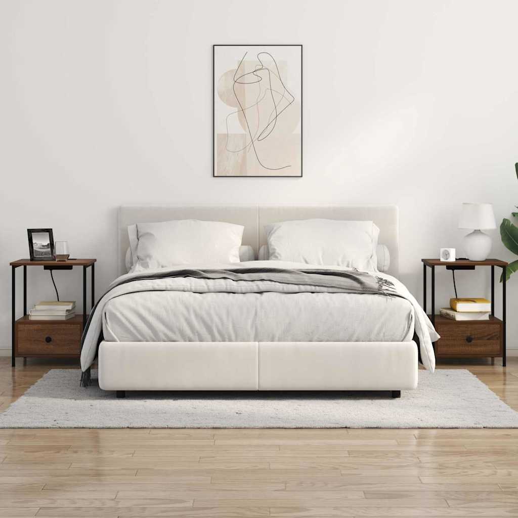 Natskab 2 stk. Brun eg 42 x 41 x 56 cm Konstrueret træ