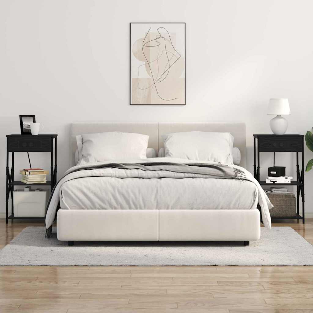 Natskab med hylde Sort eg 41 x 31 x 76 cm Konstrueret træ