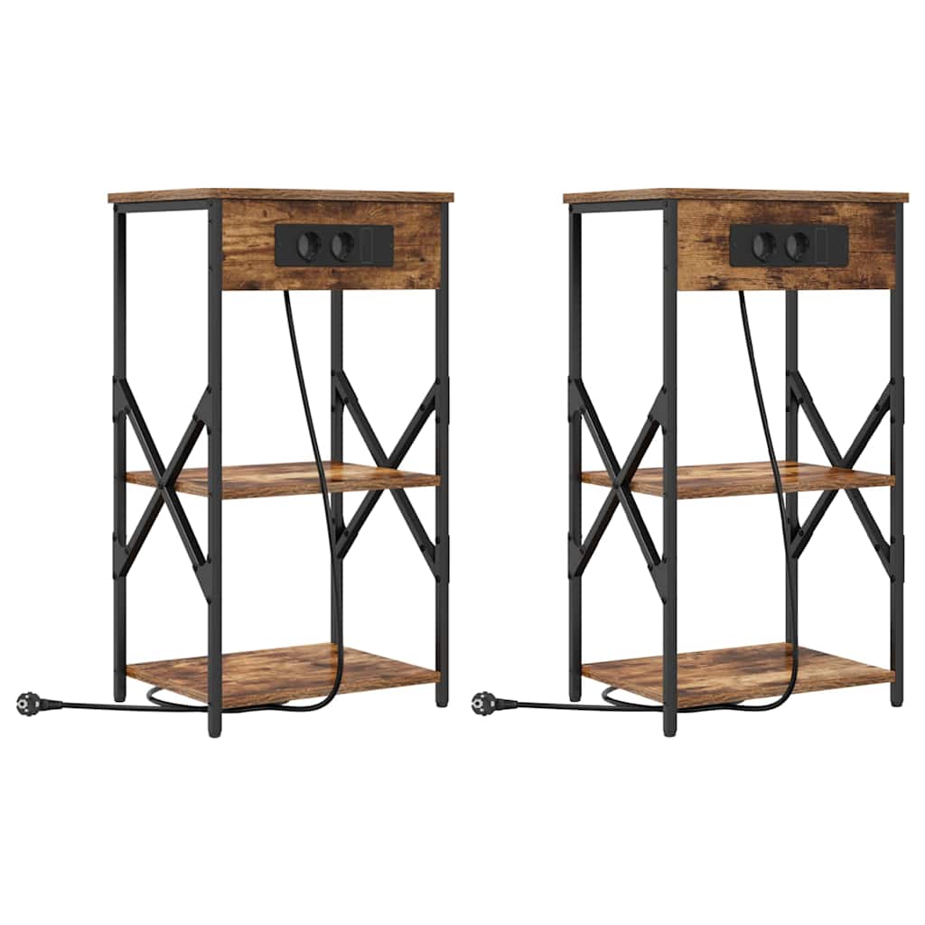 Natskab 2 stk. Røget eg 41 x 31 x 76 cm Konstrueret træ