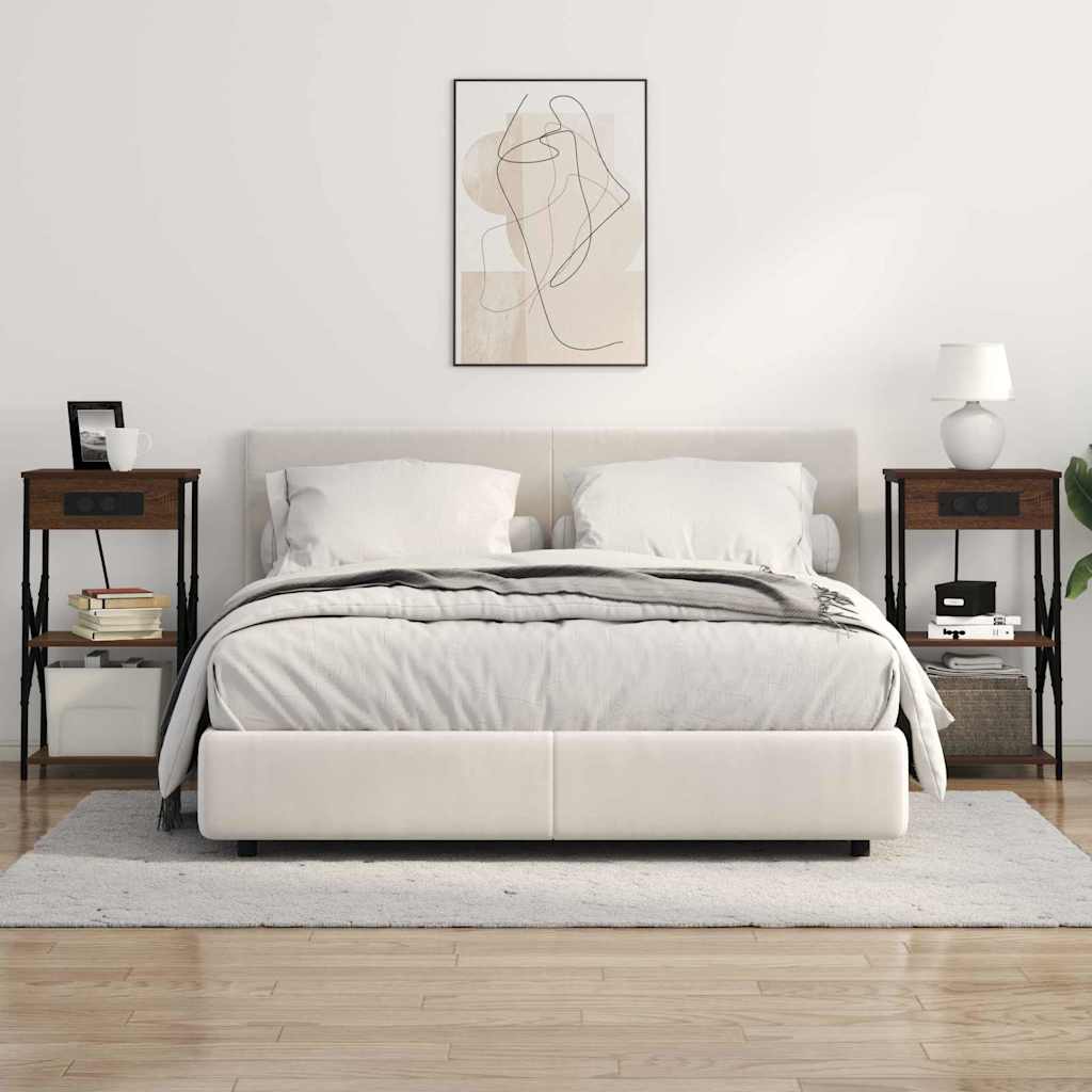 Natskab 2 stk. Brun eg 41 x 31 x 76 cm Konstrueret træ