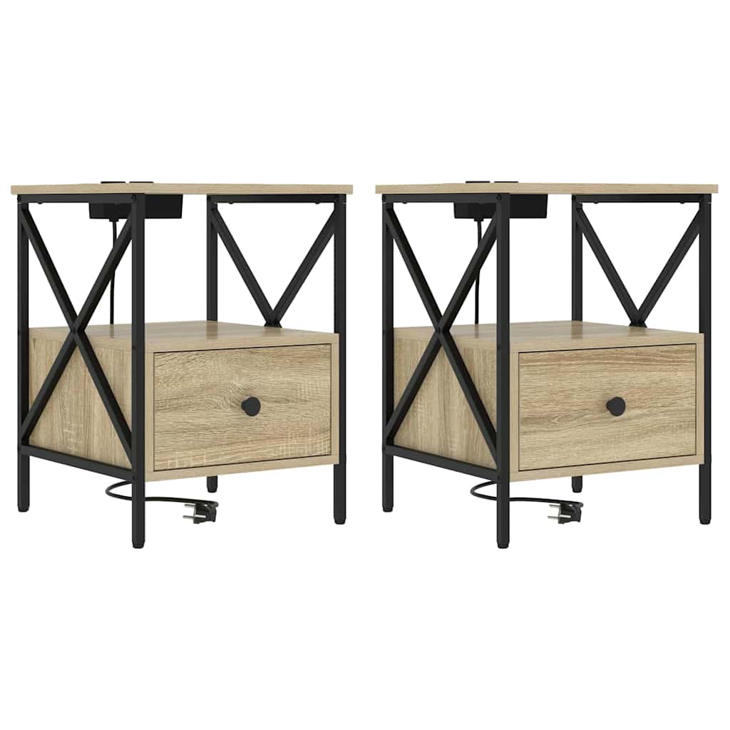 Natskab 2 stk. Sonoma eg 41,5 x 40,5 x 55 cm Konstrueret træ