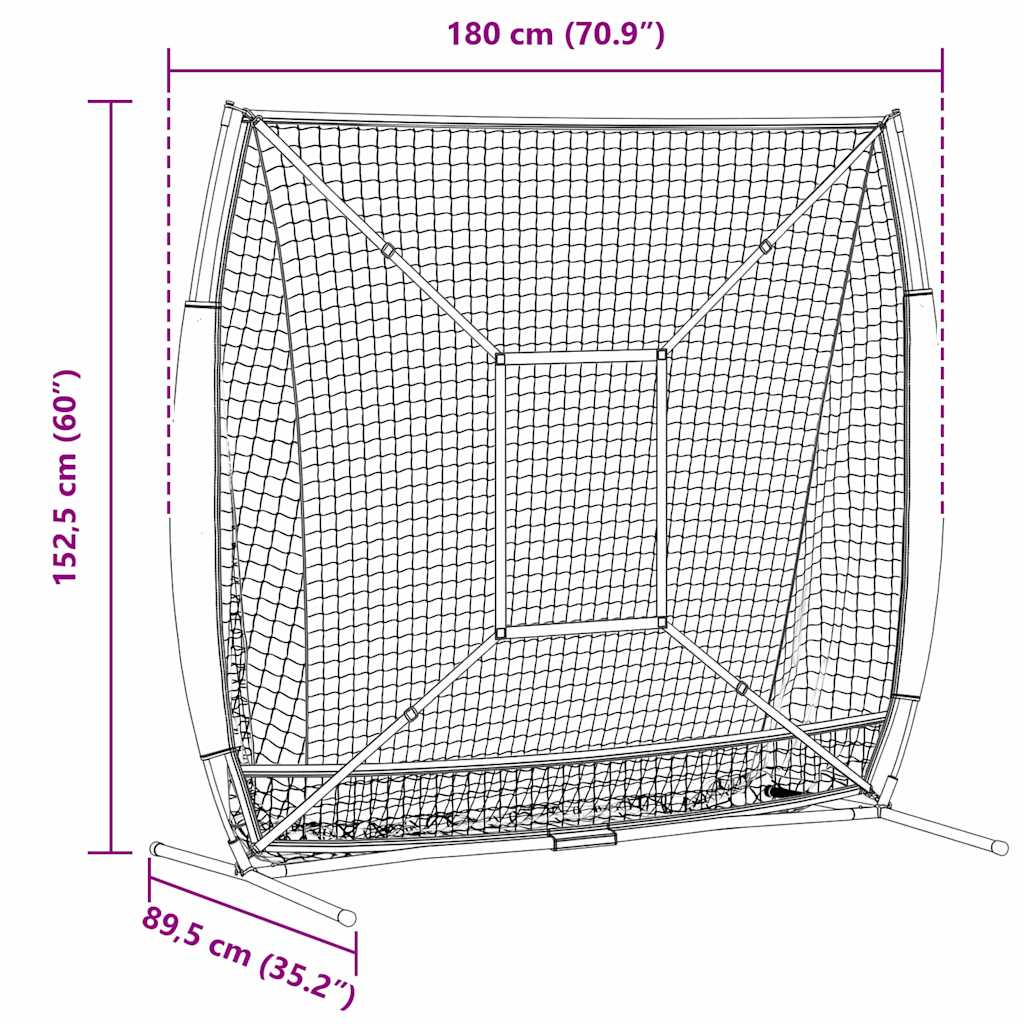 Baseball øvelsesnet 180 x 89,5 x 152,5 cm