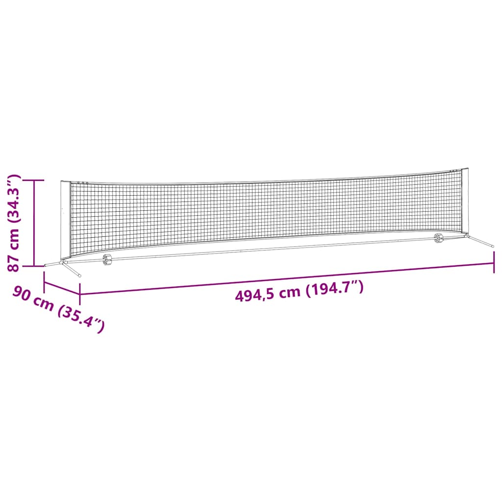 Tennis Net Sort og rød 494,5 x 90 x 87 cm Polyester