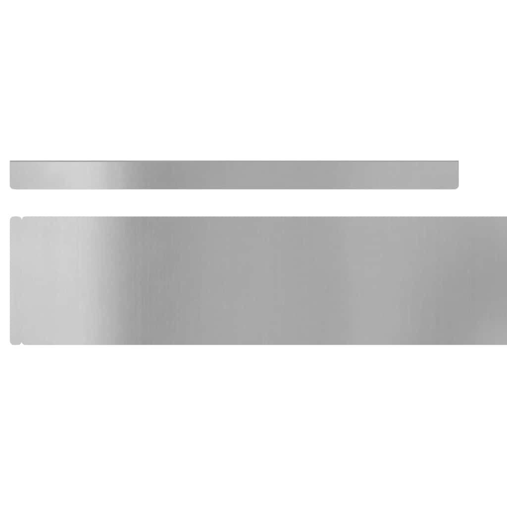 Plænekant 4 stk. 450 x 10 cm Galvaniseret stål Sølv