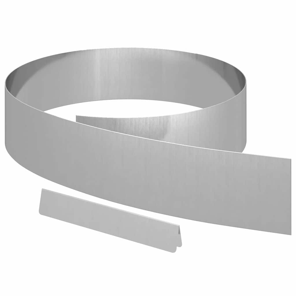 Plænekant 450 x 15 cm Galvaniseret stål Sølv
