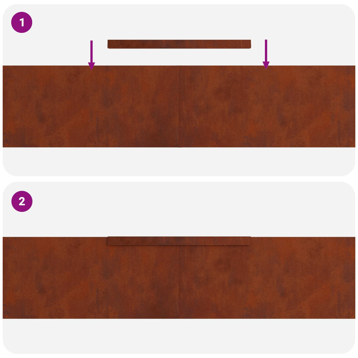 Plænekant 4 stk. 450 x 20 cm Cortenstål Rusten
