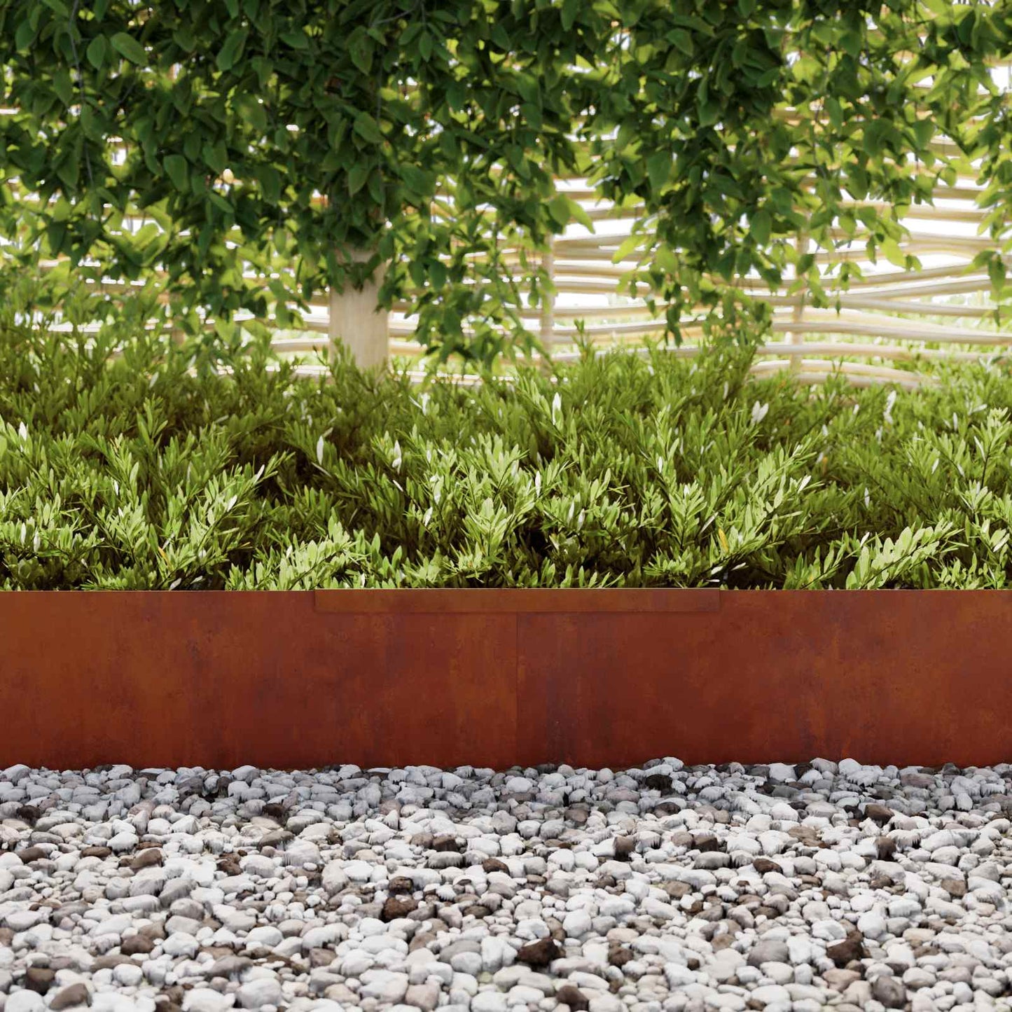 Plænekant 4 stk. 450 x 25 cm Cortenstål Rusten