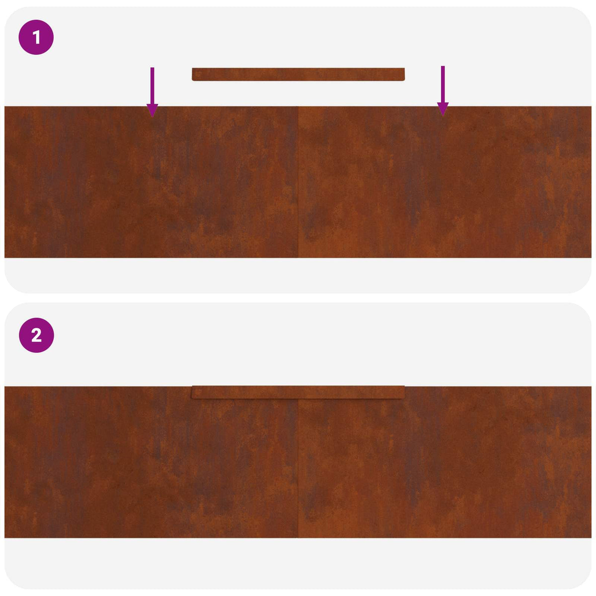 Plænekant 4 stk. 450 x 25 cm Cortenstål Rusten