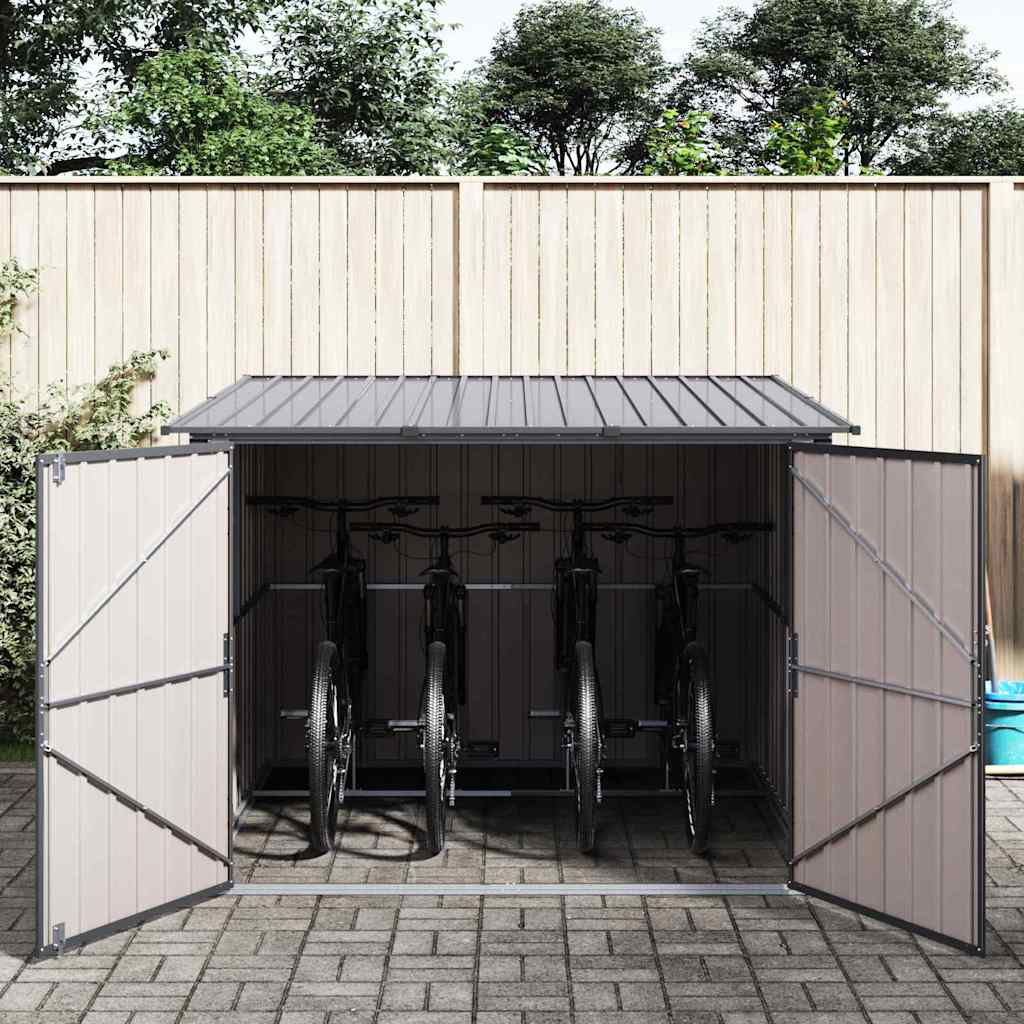 Cykelskur 3 stk. Antracit 216 x 207 x 158 cm Metal