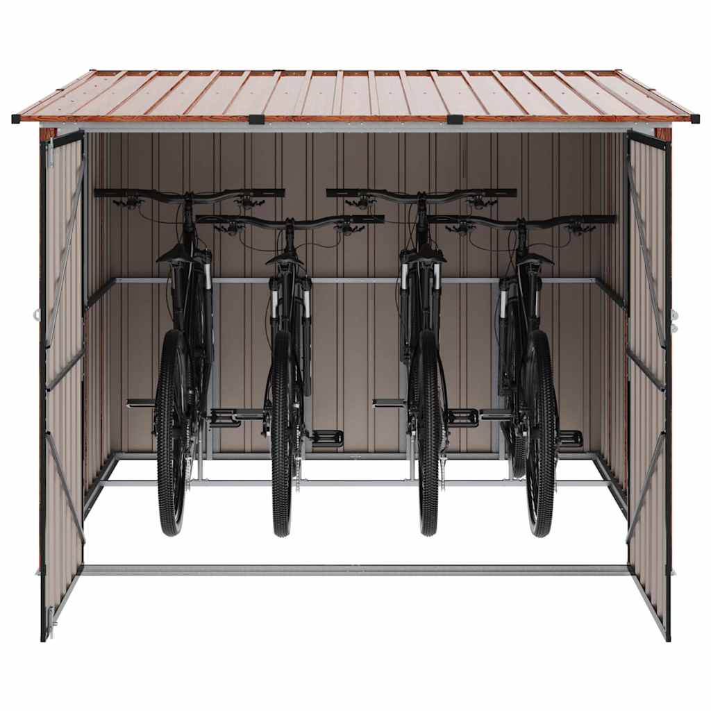 Cykelskur 3 stk. Brun 216 x 207 x 158 cm Metal