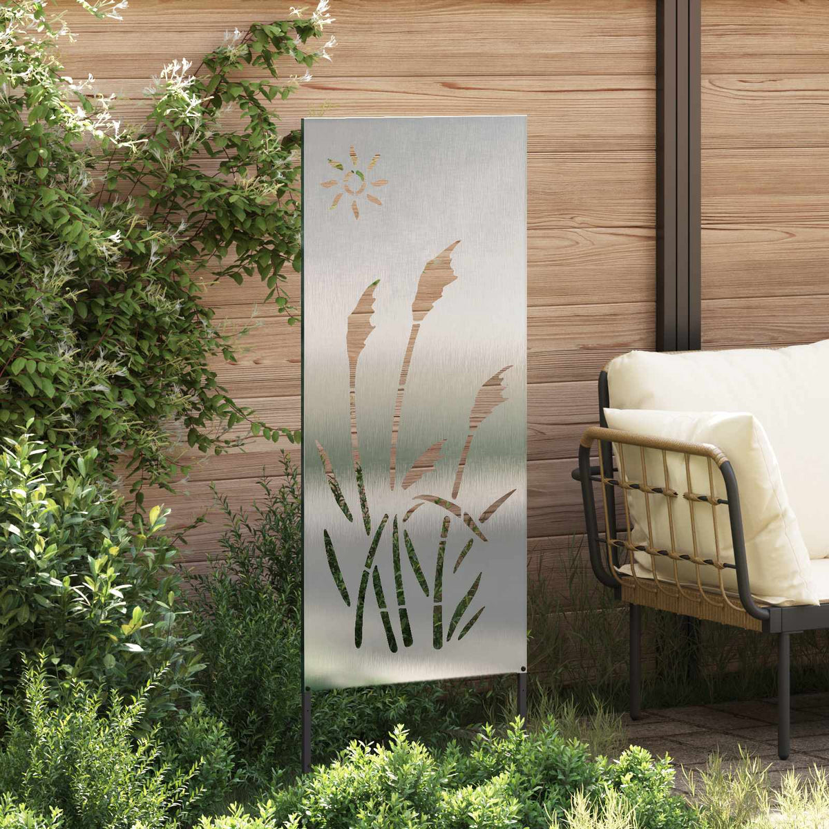 Have privatliv skærm Fretwork Sølv 50 x 140 cm Rustfrit stål