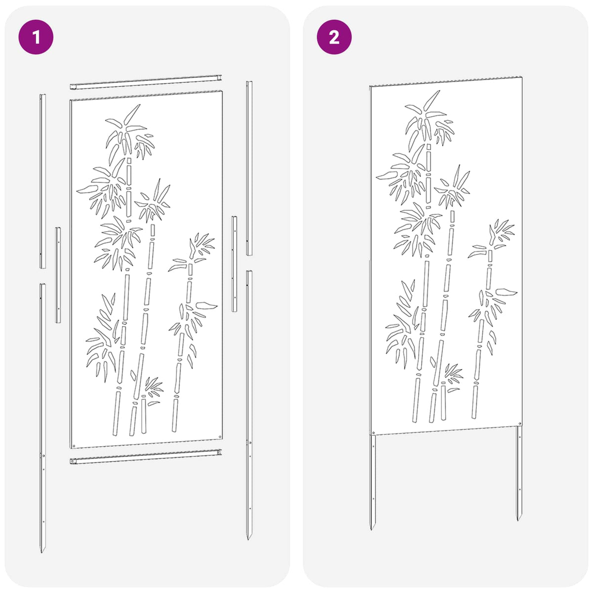 Have privatliv skærm Blomstret Sølv 50 x 140 cm Rustfrit stål