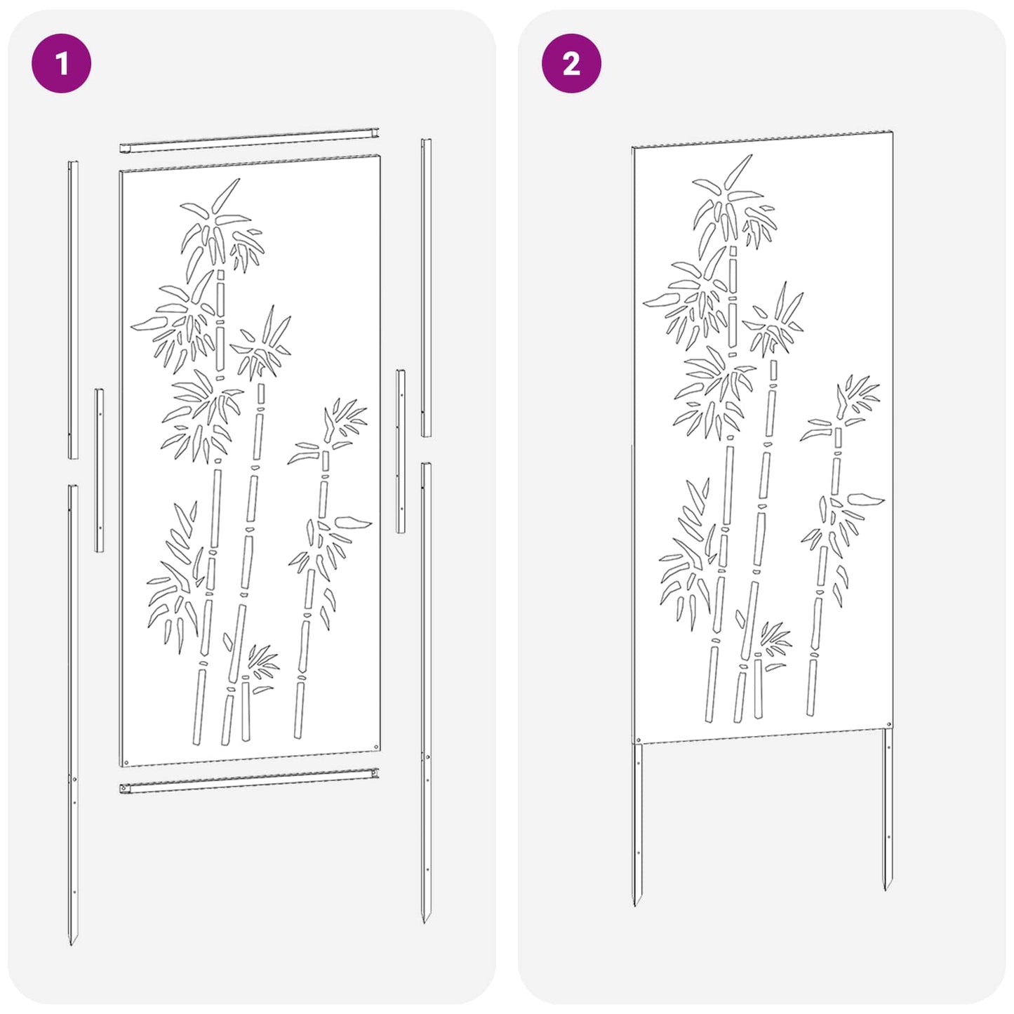 Have privatliv skærm Blomstret Rusten 50 x 140 cm Cortenstål